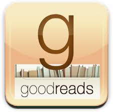 A goodreads logo with books in the background.